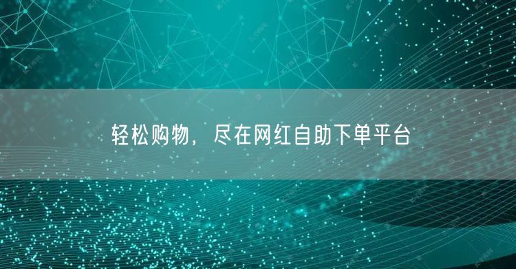 轻松购物，尽在网红自助下单平台