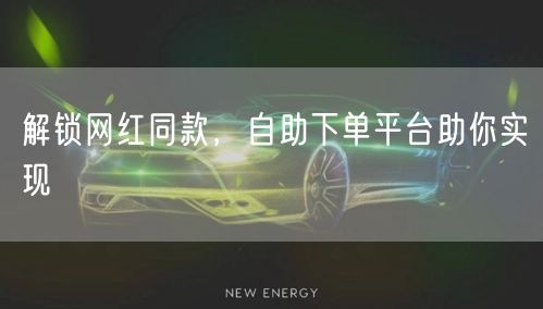 解锁网红同款，自助下单平台助你实现