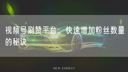 视频号刷赞平台：快速增加粉丝数量的秘诀