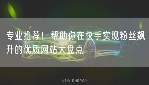 专业推荐！帮助你在快手实现粉丝飙升的优质网站大盘点