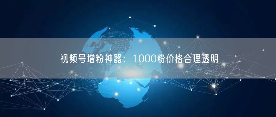 视频号增粉神器：1000粉价格合理透明